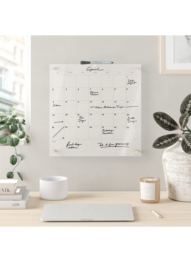 U Brands Acrylic Monthly Dry Erase Calendar, Clear With Gold Finish Hardware, 16” X 16”  - Image 4