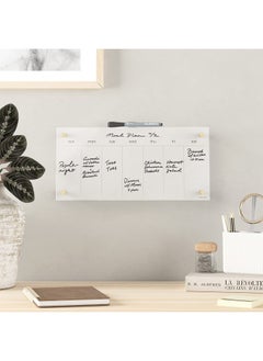 U Brands Acrylic Monthly Dry Erase Calendar, Clear With Gold Finish Hardware, 16” X 16”  - Image 5