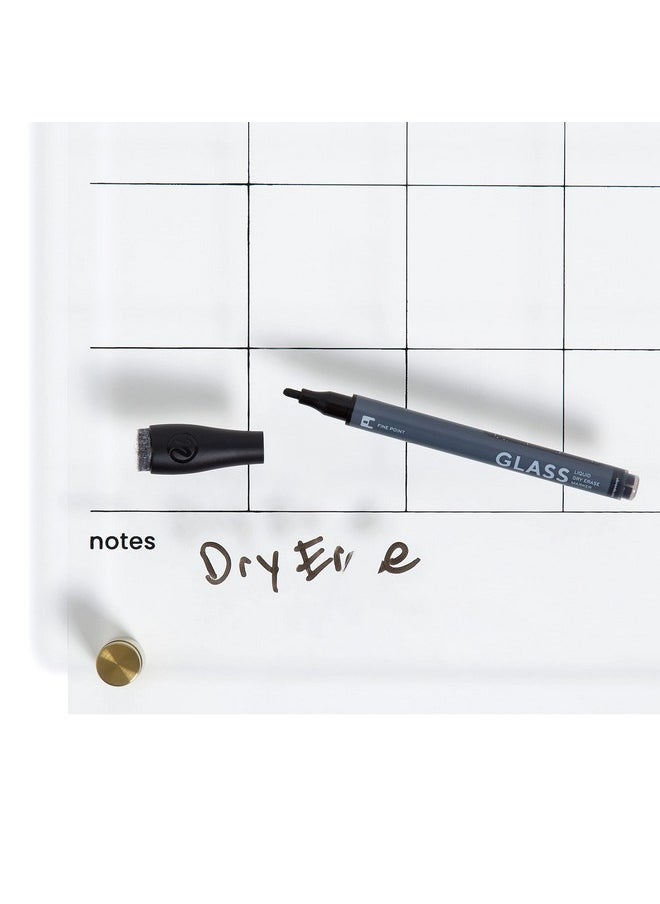 U Brands Acrylic Monthly Dry Erase Calendar, Clear With Gold Finish Hardware, 16” X 16”  - Image 2