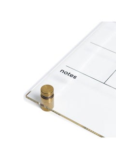 U Brands Acrylic Monthly Dry Erase Calendar, Clear With Gold Finish Hardware, 16” X 16”  - Image 3