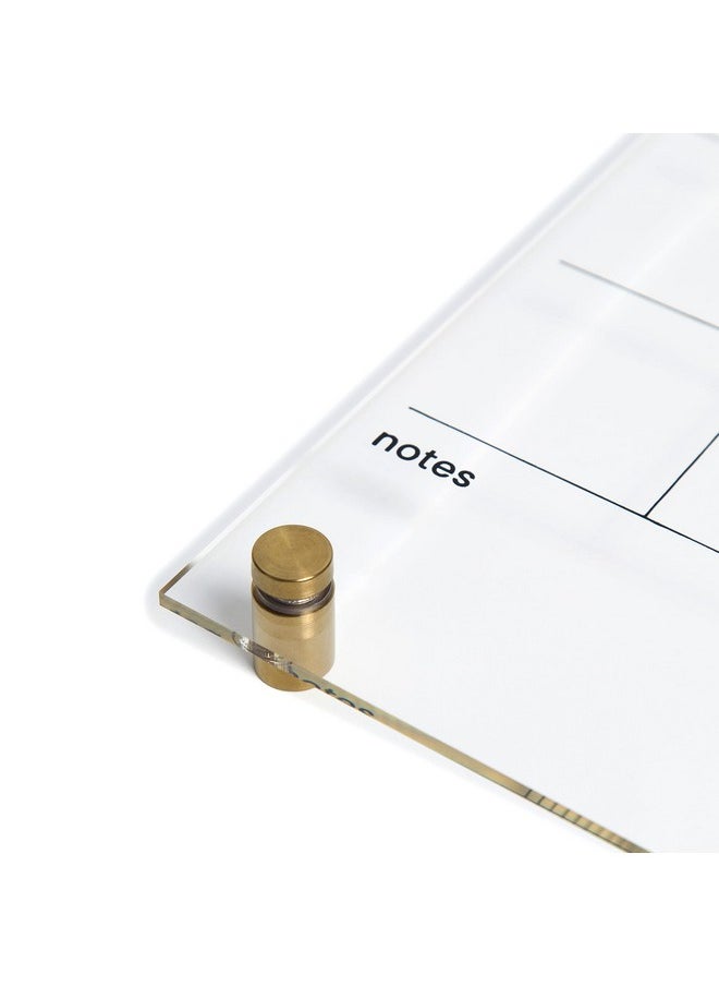 U Brands Acrylic Monthly Dry Erase Calendar, Clear With Gold Finish Hardware, 16” X 16”  - Image 3
