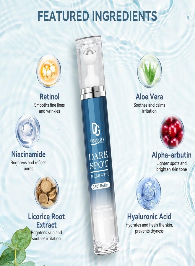 DMYGO Dark Spot Remover for Face and Body, Dark Spot Corrector Serum, Melasma, Age Spot & Freckles Remover, Skin Care Serum for Uneven Skin Tone with 360° Roller Massage Ball, 0.67 fl. oz - Image 2