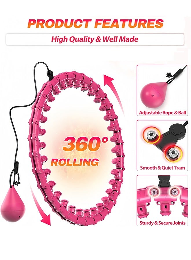 JoyousSto Smart Hula Hoop With Massager and without falling,Weighted Hula Infinity Fitness Hoop for Adult Weight Loss, 2 in 1 Smart Fitness Workout Hula Circle Hoops with 24 Detachable Knots - Image 2