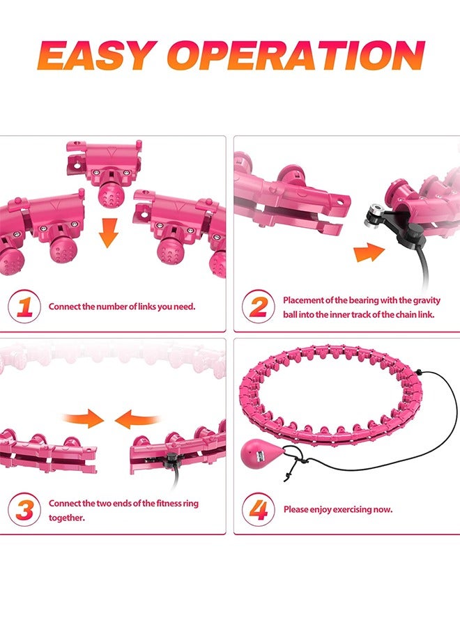 JoyousSto Smart Hula Hoop With Massager and without falling,Weighted Hula Infinity Fitness Hoop for Adult Weight Loss, 2 in 1 Smart Fitness Workout Hula Circle Hoops with 24 Detachable Knots - Image 4