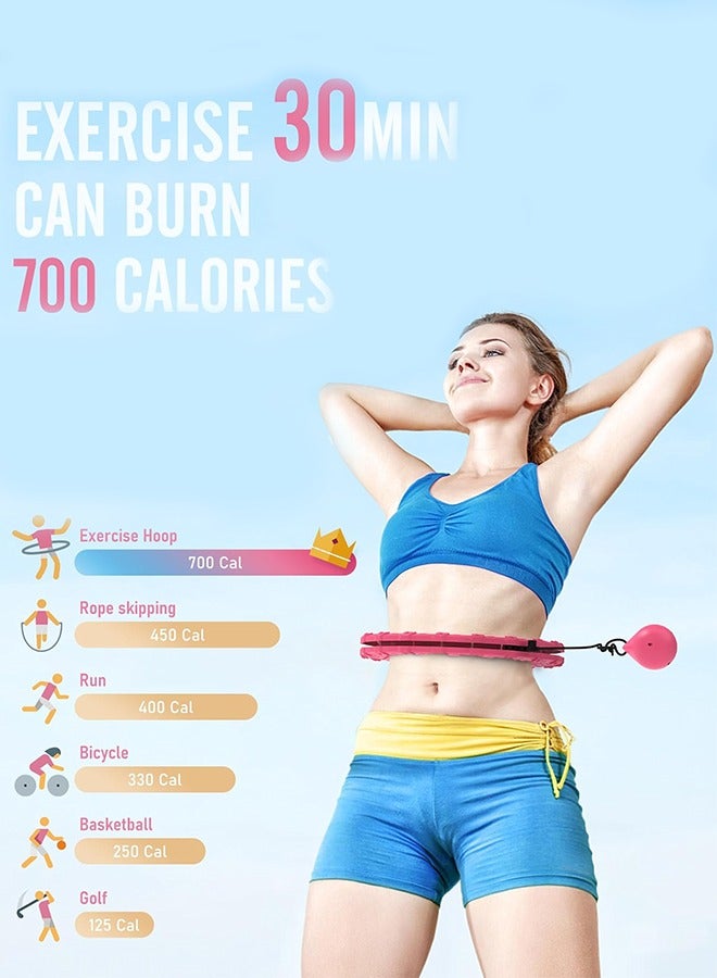 JoyousSto Smart Hula Hoop With Massager and without falling,Weighted Hula Infinity Fitness Hoop for Adult Weight Loss, 2 in 1 Smart Fitness Workout Hula Circle Hoops with 24 Detachable Knots - Image 5