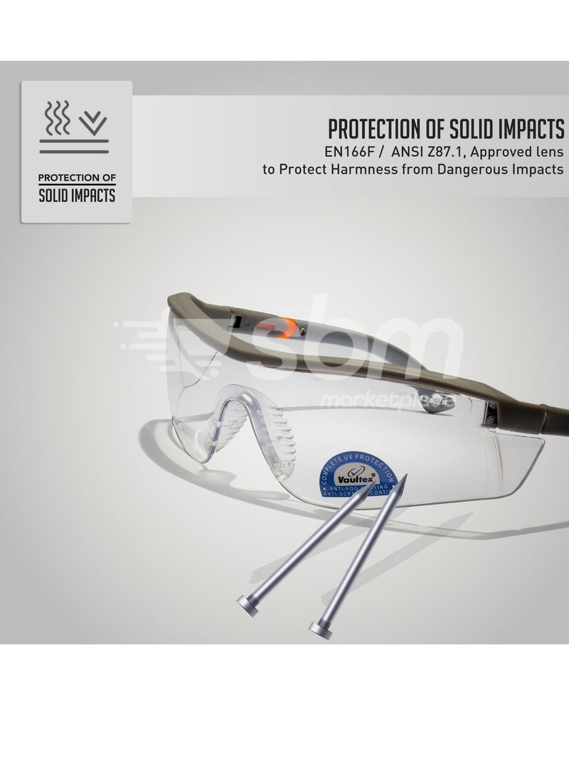 Vaultex V121 Anti Fog/Scratch Safety Spectacle, Clear  - Image 3