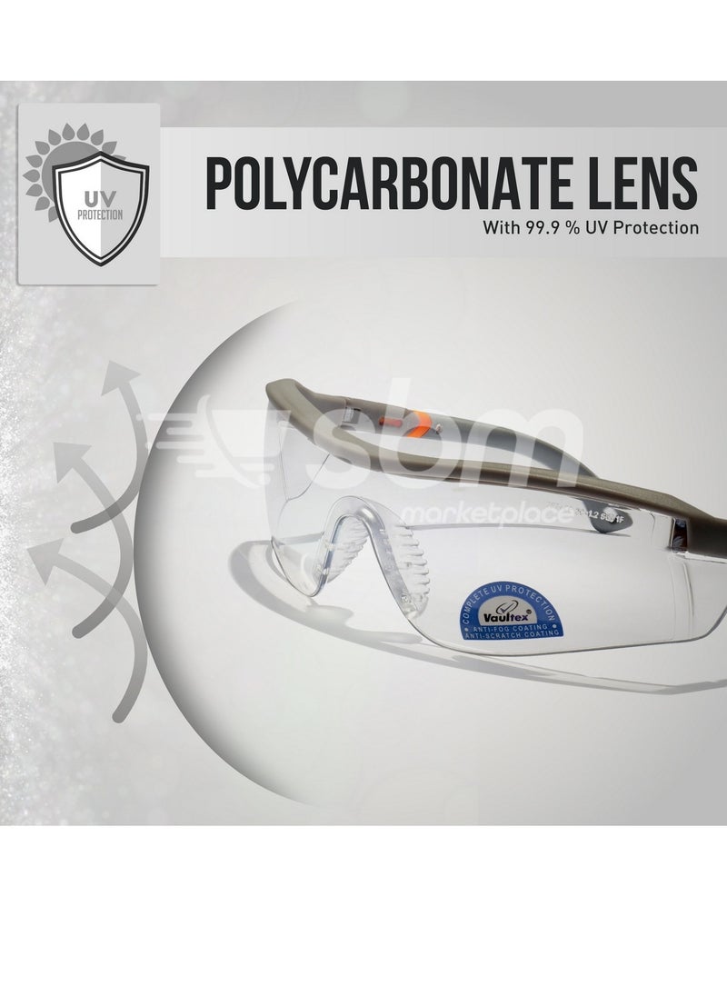 Vaultex V121 Anti Fog/Scratch Safety Spectacle, Clear  - Image 4