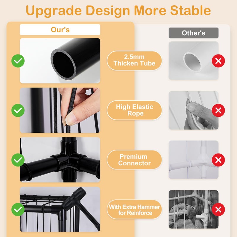 FIOBEE Stuffed Animals Storage Zoo Thicken PVC Tube Toy Storage Organizer with Elastic Band Large Stuffed Animals Holder for Nursery Playroom Bedroom Room Furniture Plush Storage, Black - Image 4