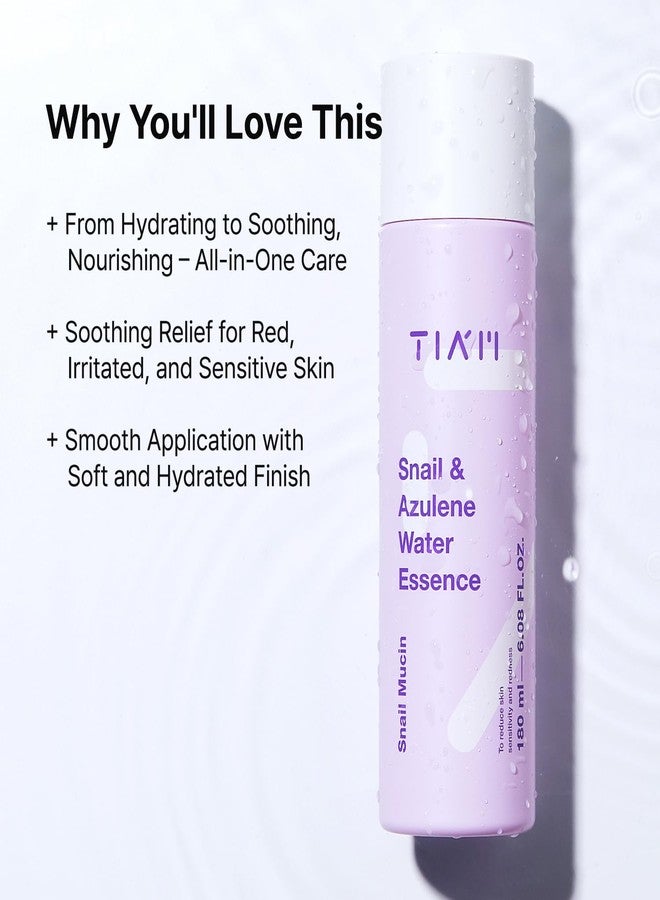 TIA'M TIAM Snail & Azulene Toner Essence 180ml, Korean Hydrating Face Toner with Snail Mucin for Sensitive, Dry, Damaged Skin, K-Beauty Skincare Moisturizer - Image 4