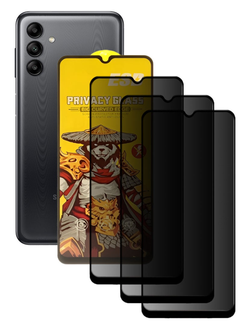 ESD 3 Pieces Tempered Dustproof Privacy Glass Screen Protector Compatible For Samsung Galaxy A04s - Image 1