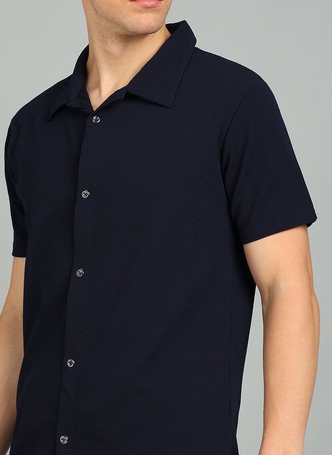 PREEN Navy Blue Shirt Collar Neck T-Shirt With Shorts Co-Ords - Image 2