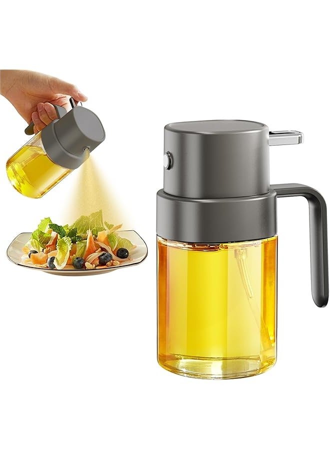 Oil Sprayer for Cooking, 6.8 OZ/ 200 ML Premium Oil Spray Bottle for Kitchen, Food-grade Olive Oil Sprayer, Portable Oil Mister for Air Fryer, kitchen, Outdoor BBQ and Camping (Grey)