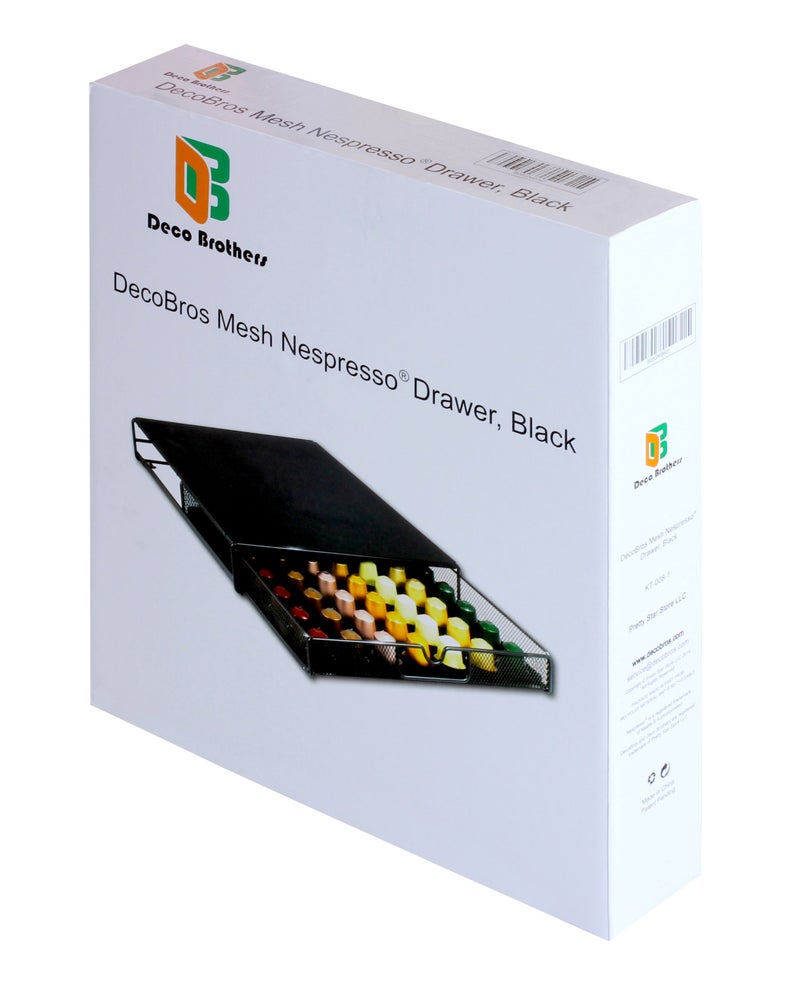 Deco Brothers DecoBrothers OriginalLine Pod Holder Mesh Drawer, 56 Nespresso Capsule Organizer, Black - Image 3
