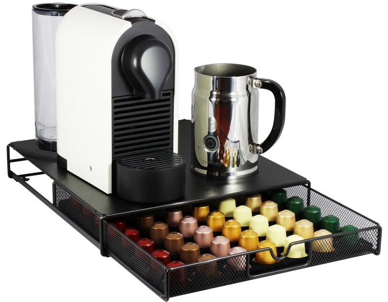 Deco Brothers DecoBrothers OriginalLine Pod Holder Mesh Drawer, 56 Nespresso Capsule Organizer, Black - Image 5