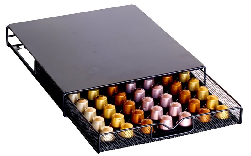 Deco Brothers DecoBrothers OriginalLine Pod Holder Mesh Drawer, 56 Nespresso Capsule Organizer, Black - Image 1