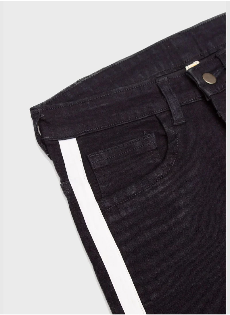 Instafab Jeans with Side Stripes