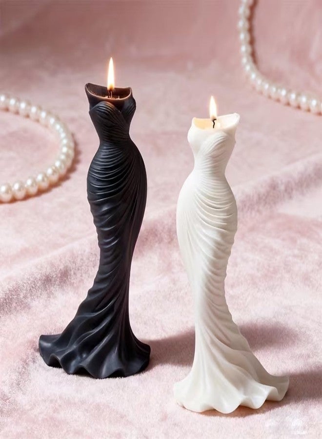 Skytail Dress Gown Silicone Mould for 3D Candle Making Wedding Cake Decor Bride Wedding Gown Theme Decoration Cupcake Topper Cookie Clay Epoxy Resin Casting Molds - Image 4