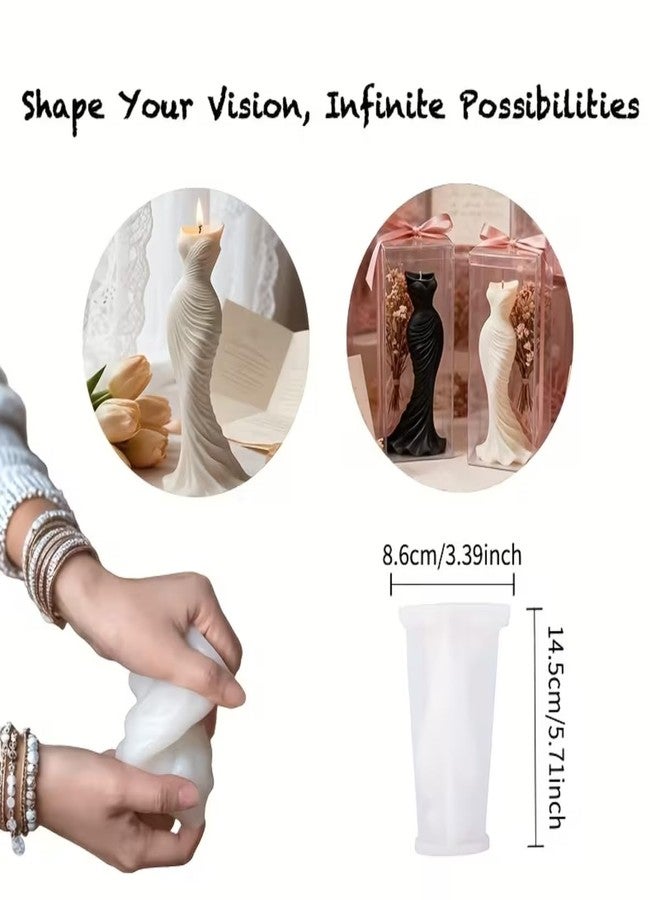 Skytail Dress Gown Silicone Mould for 3D Candle Making Wedding Cake Decor Bride Wedding Gown Theme Decoration Cupcake Topper Cookie Clay Epoxy Resin Casting Molds - Image 5