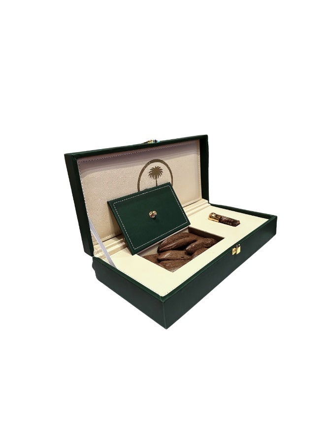 HASD-OUD Gifting Box | Al-Aiazeriah Box | With Saudi Emblem | 60g Maroki Oud + Quarter Tola Premium Mukhallat | Gifting Bag - Image 2