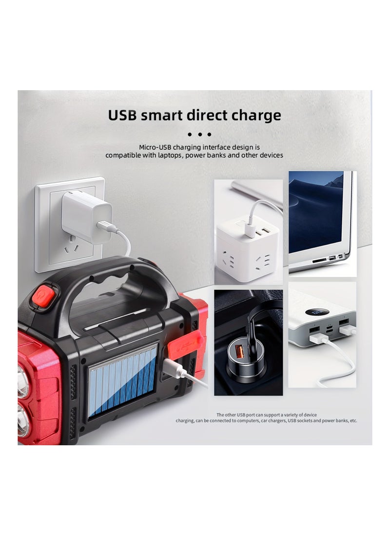 USB Charging Emergency Light Torch Multi Mode Emergency, Solar Lamp IP44 Waterproof Camping Light Also Power Bank HB1678
