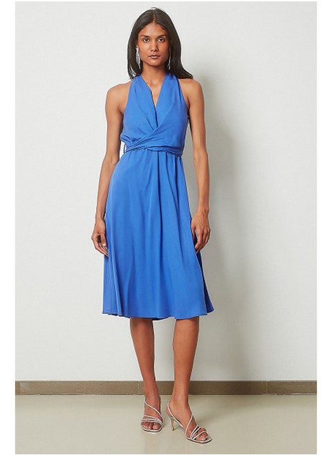 Midi dress in draped design