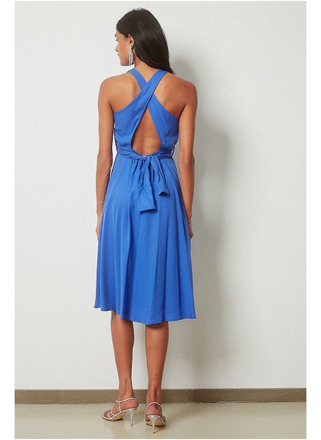 Midi dress in draped design