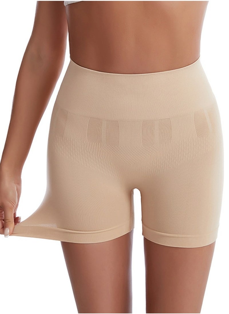 Generic Womens Body Shaper Tummy Control Underwear Boxer Briefs Solid Color Slim High Waist Shapewear Hip Lift Underpants Beige  - Image 1