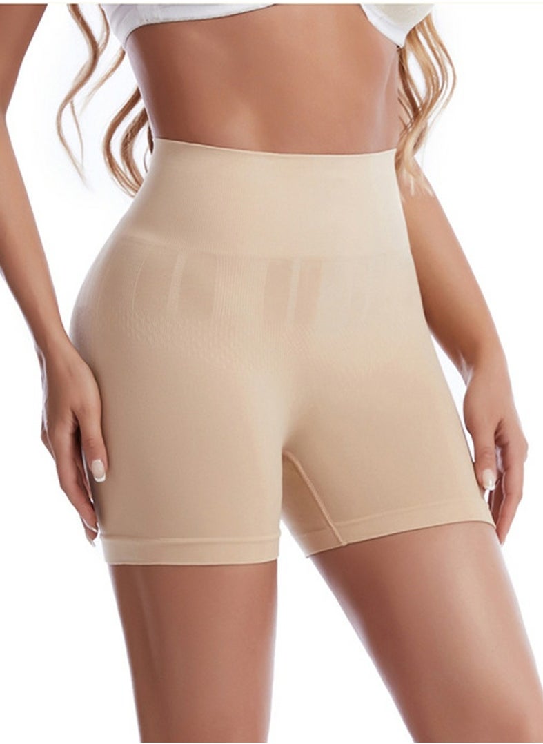Generic Womens Body Shaper Tummy Control Underwear Boxer Briefs Solid Color Slim High Waist Shapewear Hip Lift Underpants Beige  - Image 2