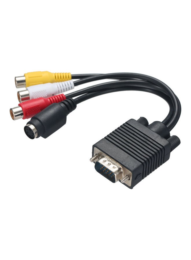 نيبمينينت كابل محوّل من VGA إلى S-Video 3 RCA TV AV أسود/ أحمر/ أبيض - Image 1
