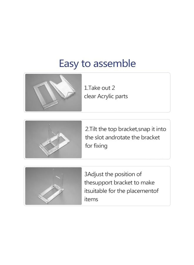 The Bros 10 Pcs Acrylic Bracket Stands, Plastic Display Holders Picture Plate Holders Clear Mini Easels Stands to Display Pictures or for Home Office Supplies Festival Party Decoration - Image 5
