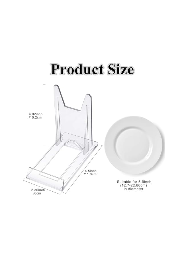 The Bros 10 Pcs Acrylic Bracket Stands, Plastic Display Holders Picture Plate Holders Clear Mini Easels Stands to Display Pictures or for Home Office Supplies Festival Party Decoration - Image 3