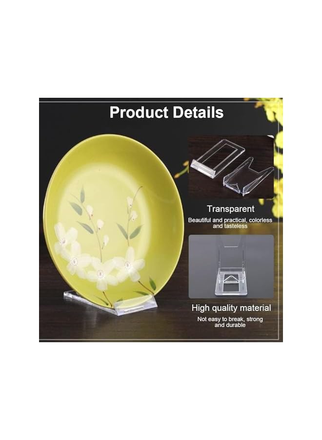 The Bros 10 Pcs Acrylic Bracket Stands, Plastic Display Holders Picture Plate Holders Clear Mini Easels Stands to Display Pictures or for Home Office Supplies Festival Party Decoration - Image 4