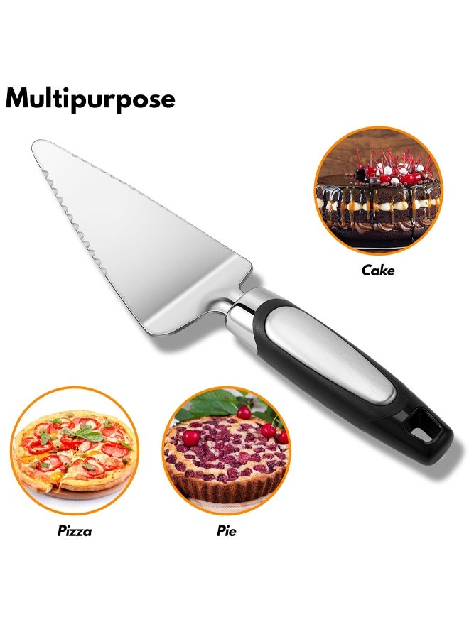 Pie Server Spatula Stainless Steel, Pie Cutter Cake Cutter Slicer, Cake Server Spatula, Dishwasher Safe, Edges On Both Sides, Black - Image 4
