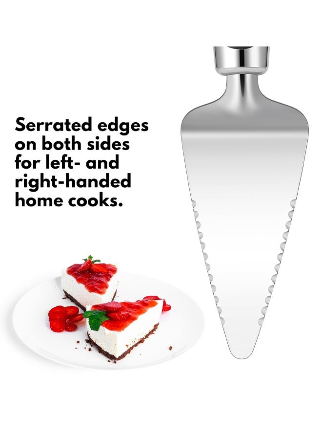 Pie Server Spatula Stainless Steel, Pie Cutter Cake Cutter Slicer, Cake Server Spatula, Dishwasher Safe, Edges On Both Sides, Black - Image 3
