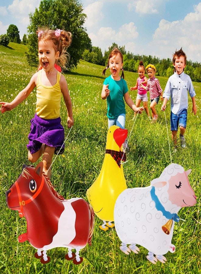 KINYFY 6 Pcs Walking Animal Balloons for Kids,Farm Animal Balloons,Walking Farm Animal Foil Mylar Balloon,Farm Birthday Decorations for Farm Theme Party Supplies (Animal) - Image 4