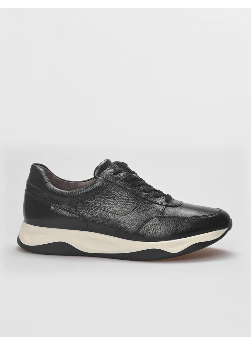 كاباني Leather Black Lace-Up Men's Sports Shoes