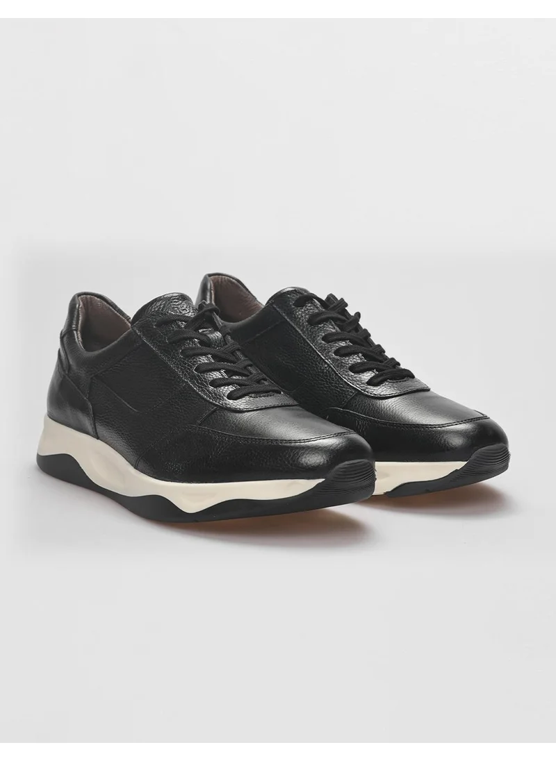 كاباني Leather Black Lace-Up Men's Sports Shoes