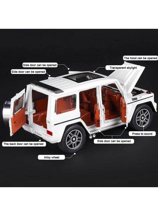 LONGMIRE Metal Pull Back Diecast Car Pull Back Car Model with Sound Light Boys Gifts Toys for Kids Pack of 1, Multicolor (Benz AMG G63) - Image 3