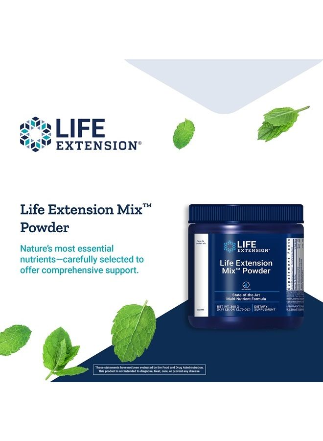 Life Extension Mix Powder - High-Potency Vitamin, Mineral, Fruit & Vegetable Supplement - Complete Daily Veggies Blend For Whole Body Health & Immunity Support - Gluten Free - 12.70 oz ( 30 Servings )  - Image 4