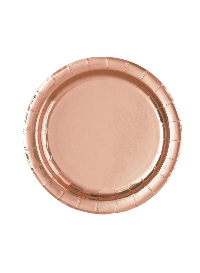 Unique أطباق حفلات كبيرة من ورق الذهب الوردي المعدني - Image 1