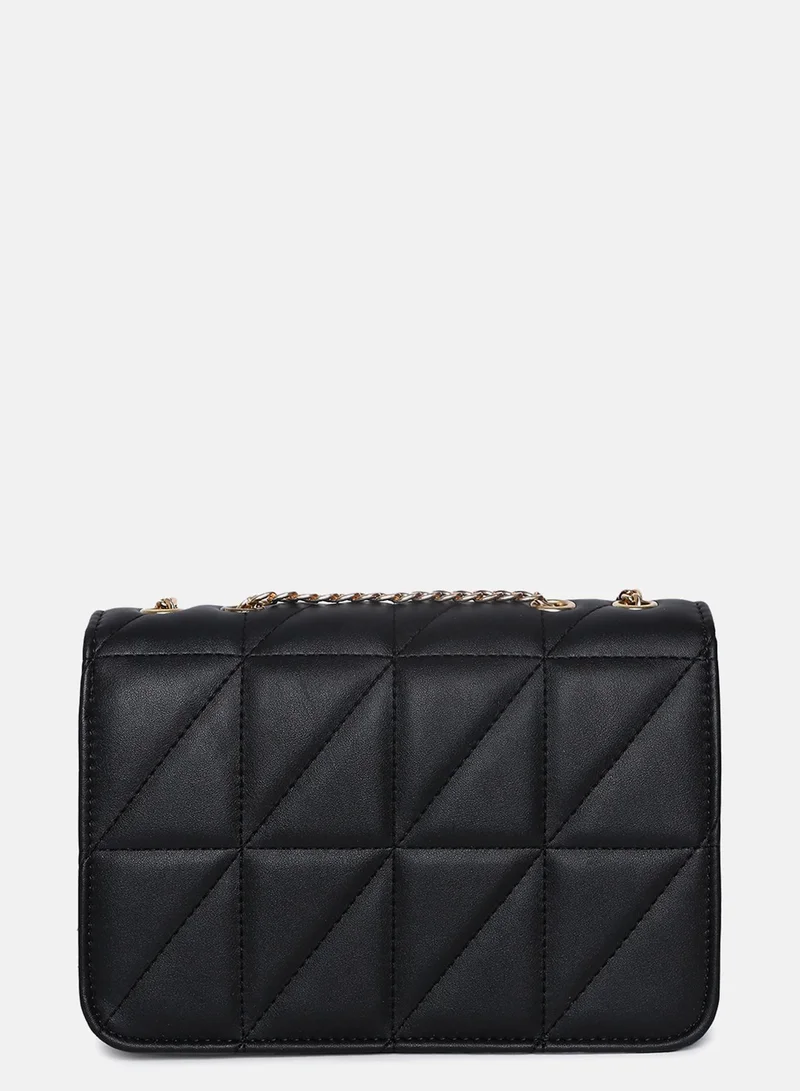 Haute Sauce Obsidian Quilted Black & White Cross Body Bag