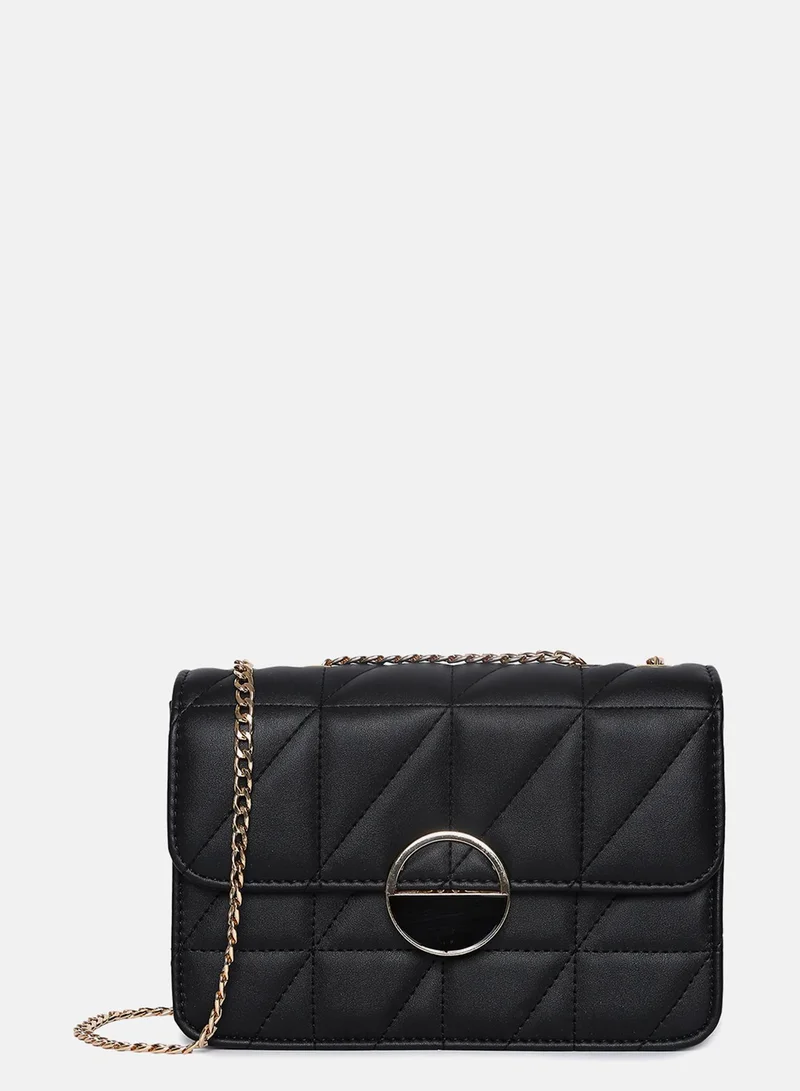 Haute Sauce Obsidian Quilted Black & White Cross Body Bag