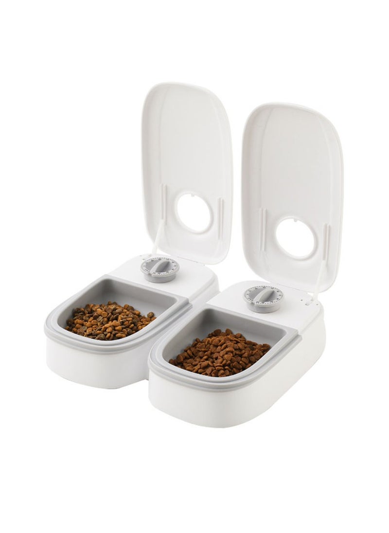 Arabest - Automatic Cat Feeder with Ice Pack - 2-Meal Pet Feeder for Small Dogs - Dry and Wet Food Dispenser for Cats, 48-Hours Timer,350ml  Food Dispenser with 2 Bowl - Image 1