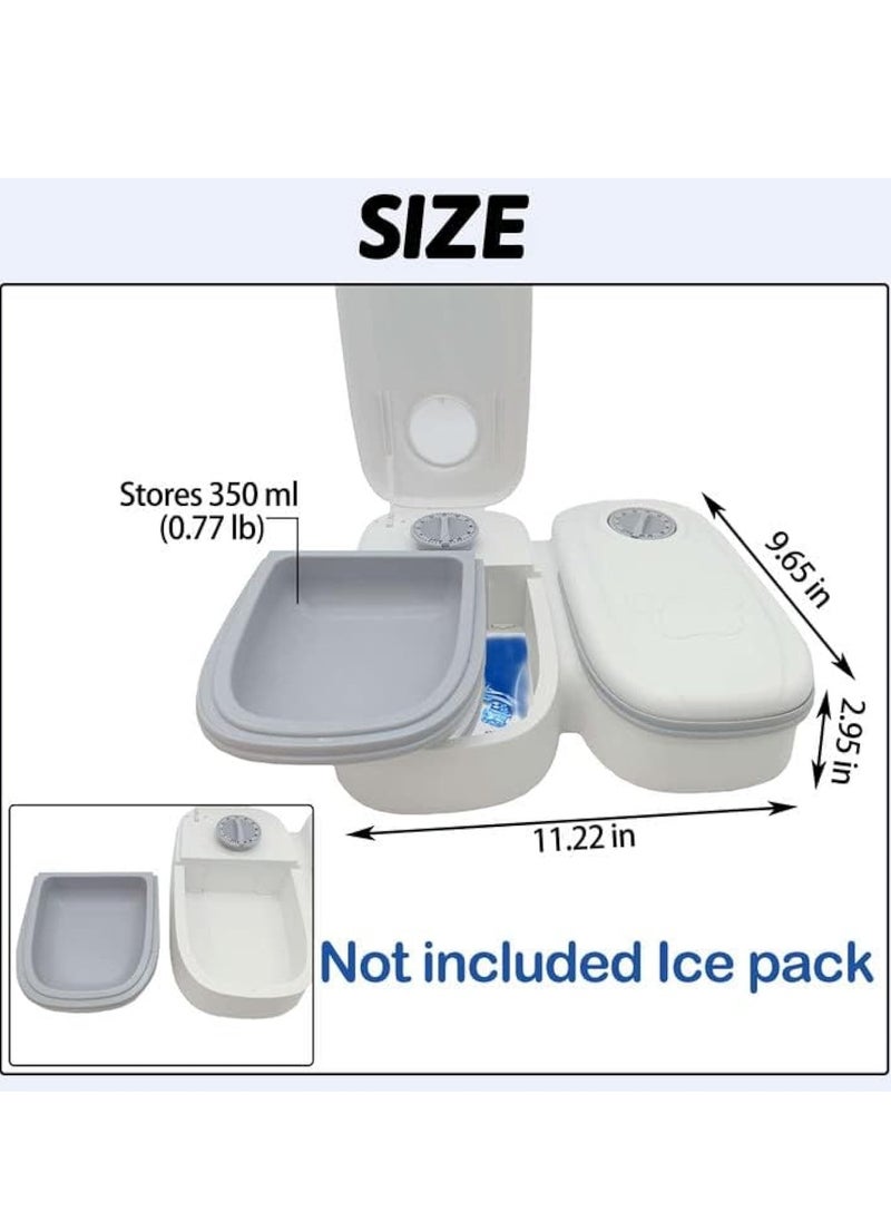Arabest - Automatic Cat Feeder with Ice Pack - 2-Meal Pet Feeder for Small Dogs - Dry and Wet Food Dispenser for Cats, 48-Hours Timer,350ml  Food Dispenser with 2 Bowl - Image 1