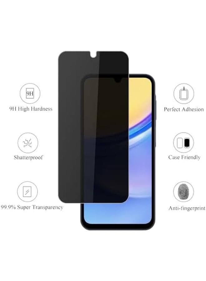 إيروريكس مجموعة من 2 واقي شاشة الخصوصية لهاتف Samsung Galaxy A15 مضاد للتجسس من الزجاج المقوى بصلابة 9H وتغطية كاملة ومضاد للخدش وشفاف عالي الدقة لهاتف Samsung Galaxy A15 - Image 2
