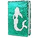 GINMLYDA Sequin Girls Journal for Kids 85x55 160 Lined Pages Diary for Girls Mermaid Reversible Flip Sequence Notebook for Teenage Pre School Writing Drawing Travel Gifts Jellyfish GreenSliver - Image 2