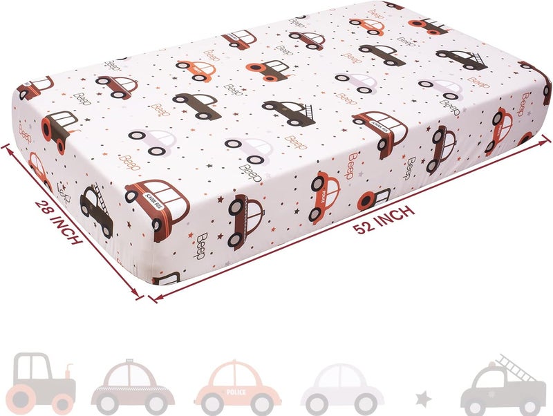 Fitted Crib Sheet - Baby Nursery Sheet 100% Polyester 1 Pack Cozy Bed Sheet for Standard Crib and Toddler Mattresses - Car Nursery Bed Sheet Infant Toddler Sheet for Baby - Image 5