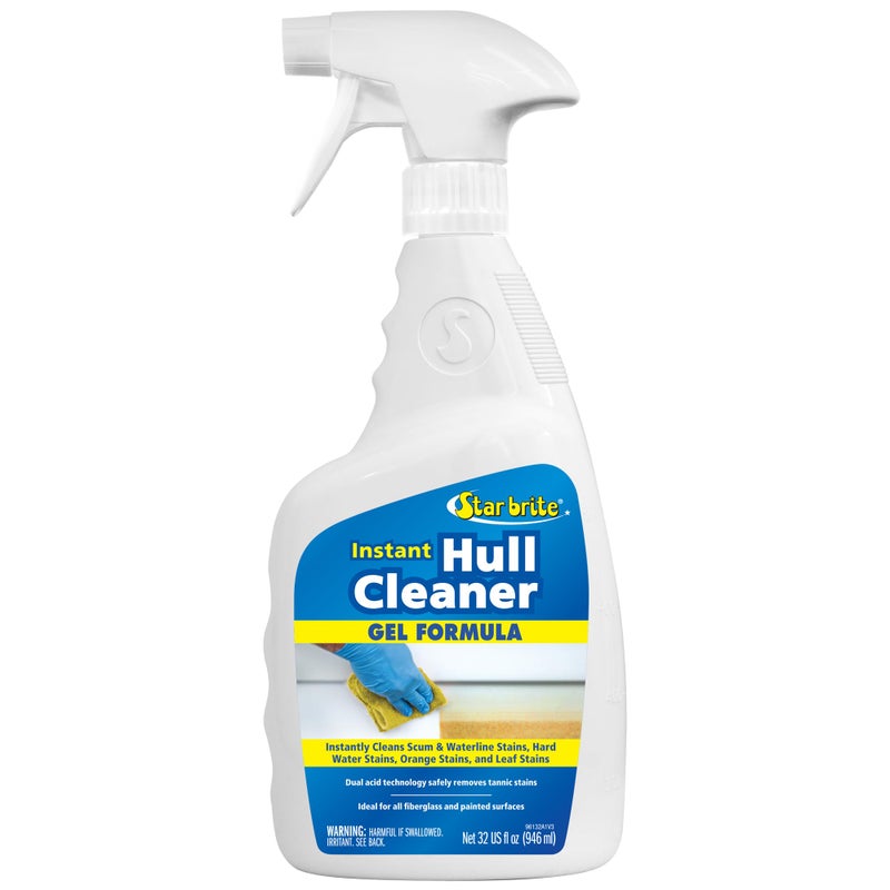 STAR BRITE Instant Hull Cleaner - 32 Oz Gel Spray - Easily Remove Stains, Scum Lines & Grime on Boat Hulls, Fiberglass, Plastic & Painted Surfaces - Easy to Use Formula (096132) - Image 1