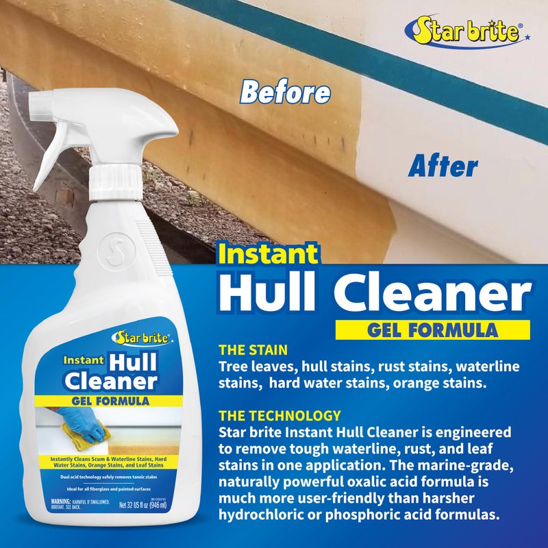 STAR BRITE Instant Hull Cleaner - 32 Oz Gel Spray - Easily Remove Stains, Scum Lines & Grime on Boat Hulls, Fiberglass, Plastic & Painted Surfaces - Easy to Use Formula (096132) - Image 3