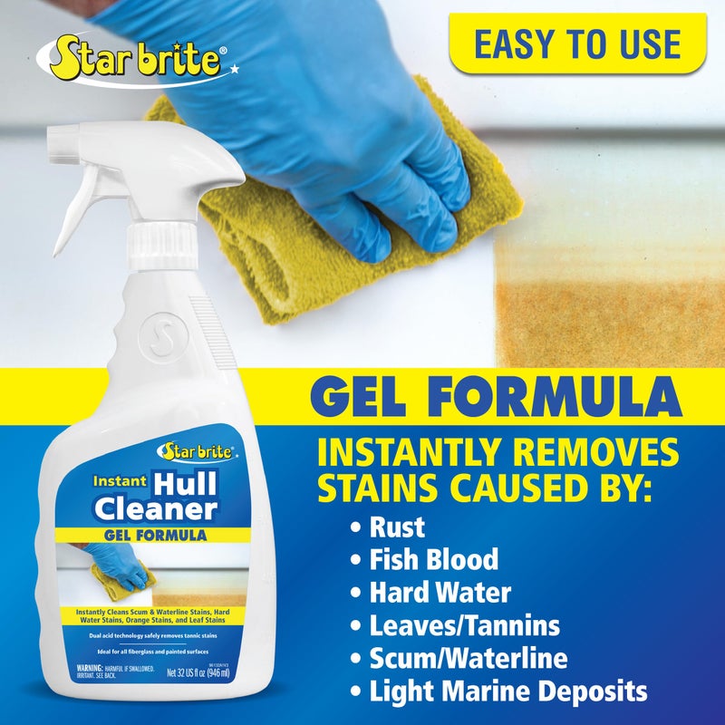STAR BRITE Instant Hull Cleaner - 32 Oz Gel Spray - Easily Remove Stains, Scum Lines & Grime on Boat Hulls, Fiberglass, Plastic & Painted Surfaces - Easy to Use Formula (096132) - Image 4